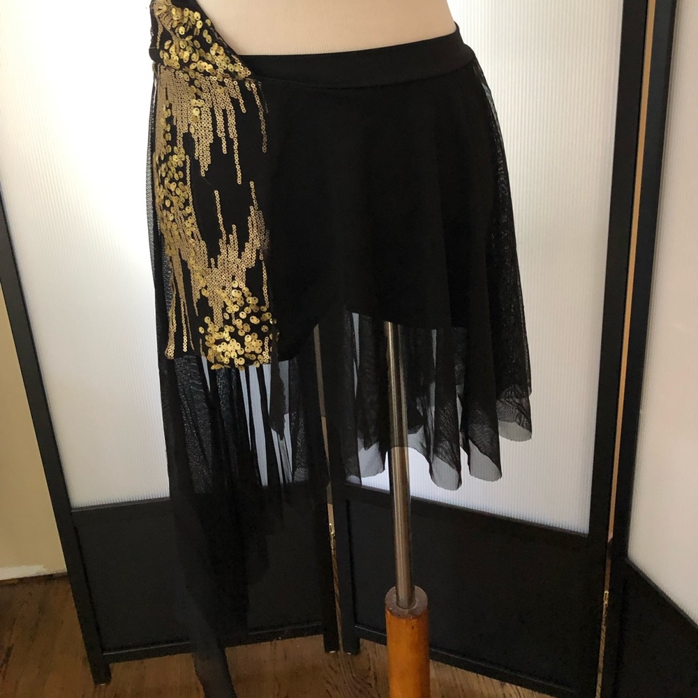 Kelle black gold dance costume lyrical adult - Picture 4 of 8